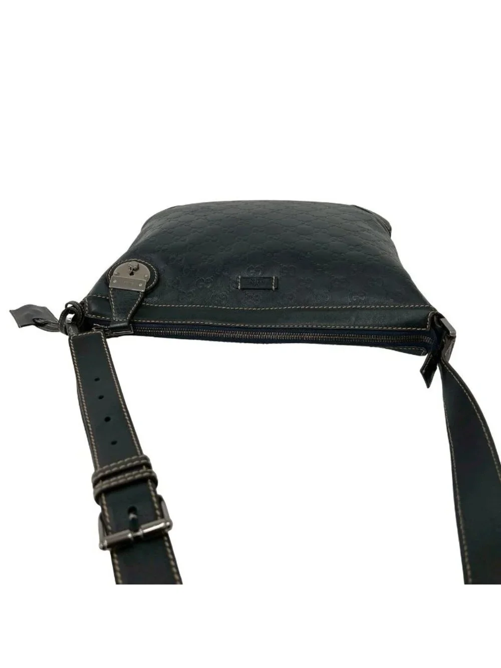 Gucci With Key Guccissima GG Patter Leather Shoulder Bag Cross Dark Navy - Picture 4 of 10